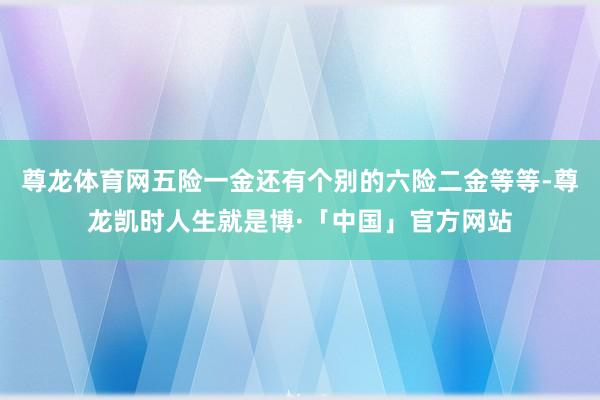 尊龙体育网五险一金还有个别的六险二金等等-尊龙凯时人生就是博·「中国」官方网站
