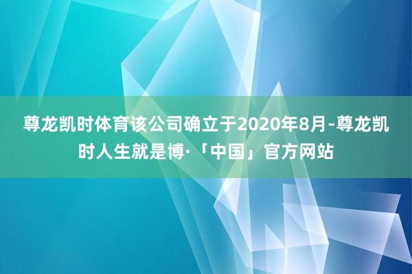 尊龙凯时体育该公司确立于2020年8月-尊龙凯时人生就是博·「中国」官方网站