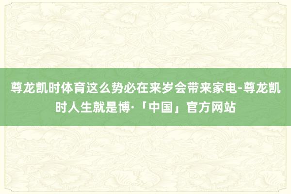 尊龙凯时体育这么势必在来岁会带来家电-尊龙凯时人生就是博·「中国」官方网站