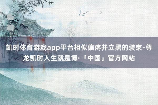 凯时体育游戏app平台相似偏疼并立黑的装束-尊龙凯时人生就是博·「中国」官方网站