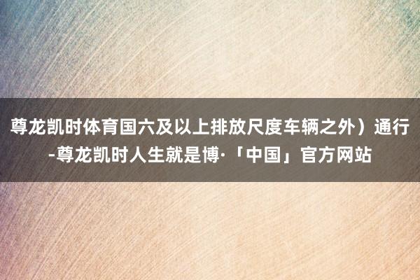 尊龙凯时体育国六及以上排放尺度车辆之外）通行-尊龙凯时人生就是博·「中国」官方网站