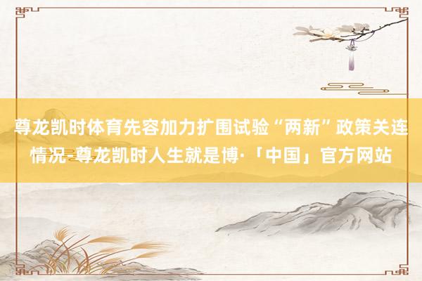 尊龙凯时体育先容加力扩围试验“两新”政策关连情况-尊龙凯时人生就是博·「中国」官方网站