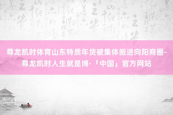 尊龙凯时体育山东特质年货被集体搬进向阳商圈-尊龙凯时人生就是博·「中国」官方网站