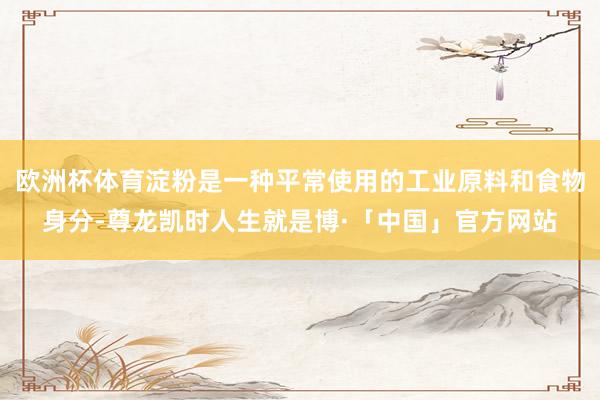 欧洲杯体育淀粉是一种平常使用的工业原料和食物身分-尊龙凯时人生就是博·「中国」官方网站