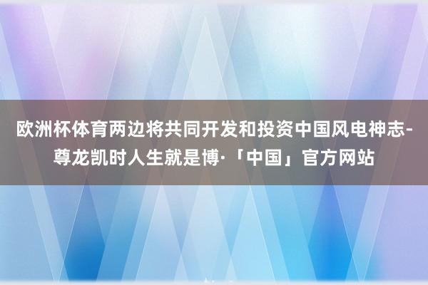 欧洲杯体育两边将共同开发和投资中国风电神志-尊龙凯时人生就是博·「中国」官方网站
