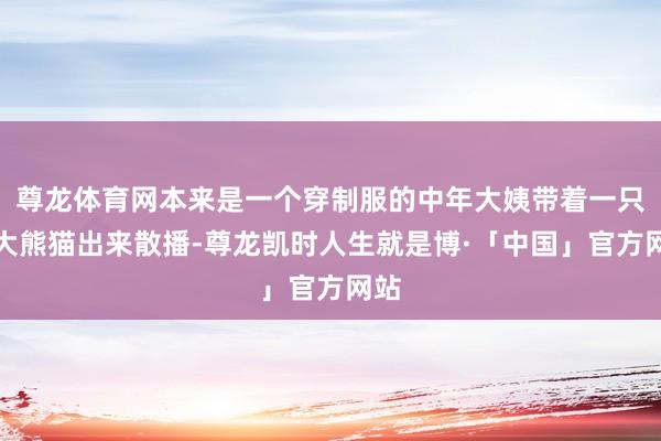 尊龙体育网本来是一个穿制服的中年大姨带着一只半大熊猫出来散播-尊龙凯时人生就是博·「中国」官方网站