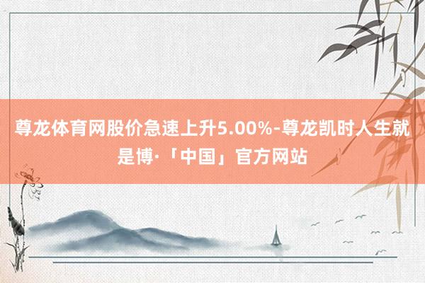 尊龙体育网股价急速上升5.00%-尊龙凯时人生就是博·「中国」官方网站
