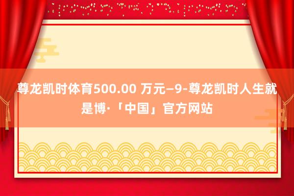 尊龙凯时体育500.00 万元—9-尊龙凯时人生就是博·「中国」官方网站