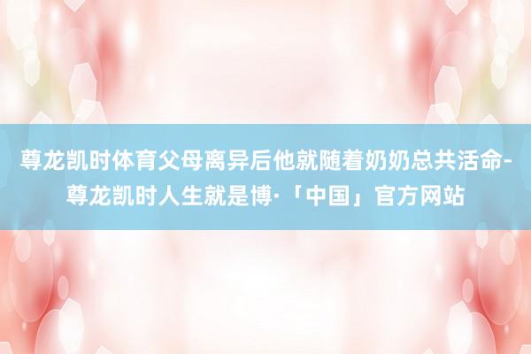 尊龙凯时体育父母离异后他就随着奶奶总共活命-尊龙凯时人生就是博·「中国」官方网站