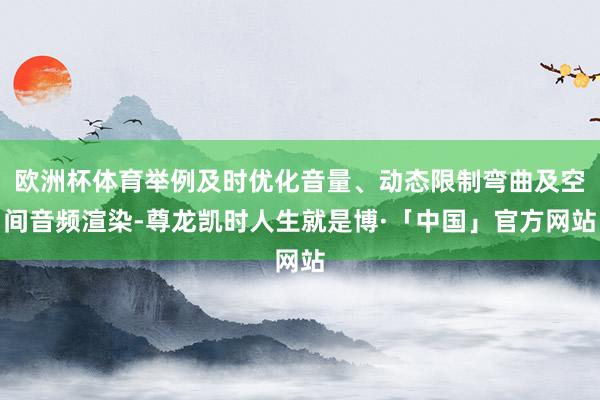 欧洲杯体育举例及时优化音量、动态限制弯曲及空间音频渲染-尊龙凯时人生就是博·「中国」官方网站