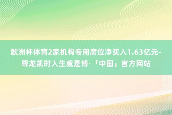 欧洲杯体育2家机构专用席位净买入1.63亿元-尊龙凯时人生就是博·「中国」官方网站