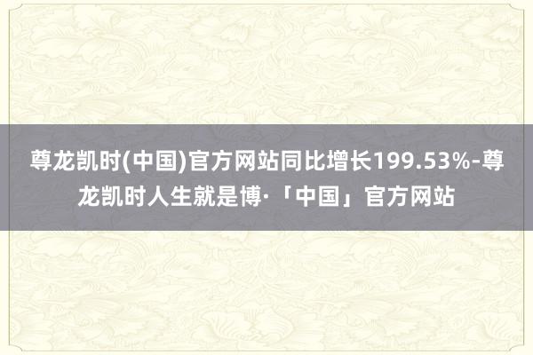 尊龙凯时(中国)官方网站同比增长199.53%-尊龙凯时人生就是博·「中国」官方网站