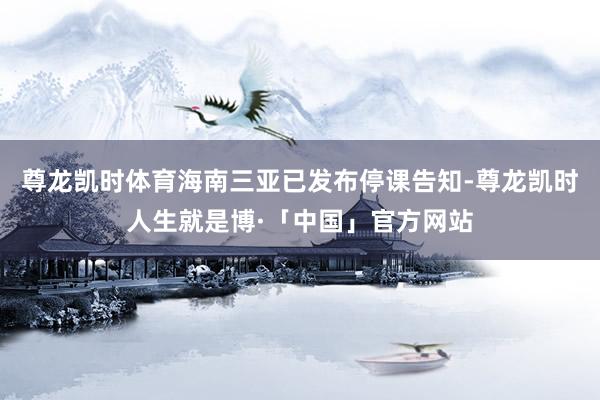 尊龙凯时体育海南三亚已发布停课告知-尊龙凯时人生就是博·「中国」官方网站