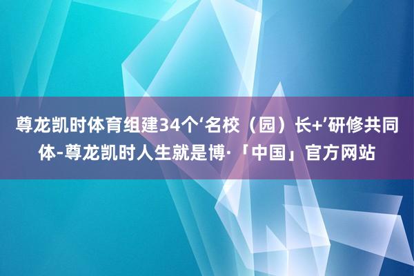 尊龙凯时体育组建34个‘名校(园)长+’研修共同体-尊龙凯时人生就是博·「中国」官方网站