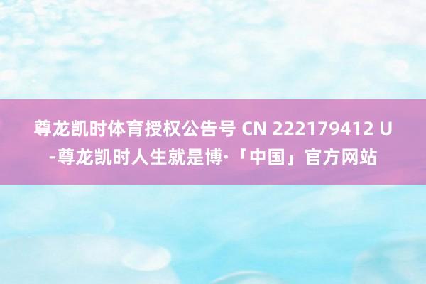 尊龙凯时体育授权公告号 CN 222179412 U-尊龙凯时人生就是博·「中国」官方网站