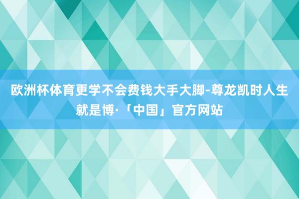欧洲杯体育更学不会费钱大手大脚-尊龙凯时人生就是博·「中国」官方网站
