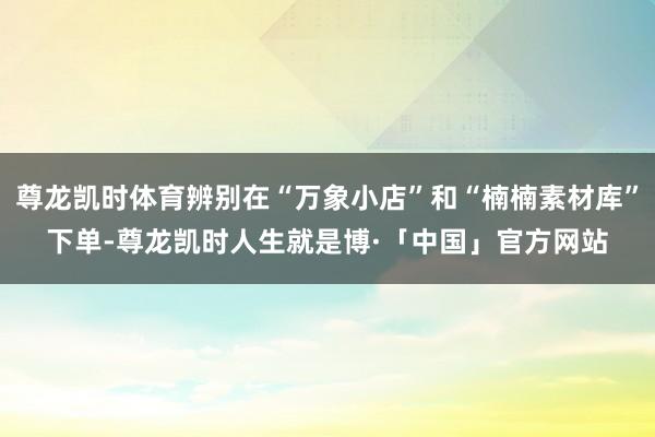 尊龙凯时体育辨别在“万象小店”和“楠楠素材库”下单-尊龙凯时人生就是博·「中国」官方网站